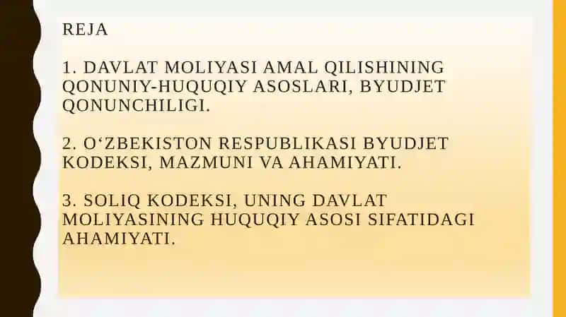 Davlat moliyasi amal qilishining qonuniy-huquqiy asoslari 2