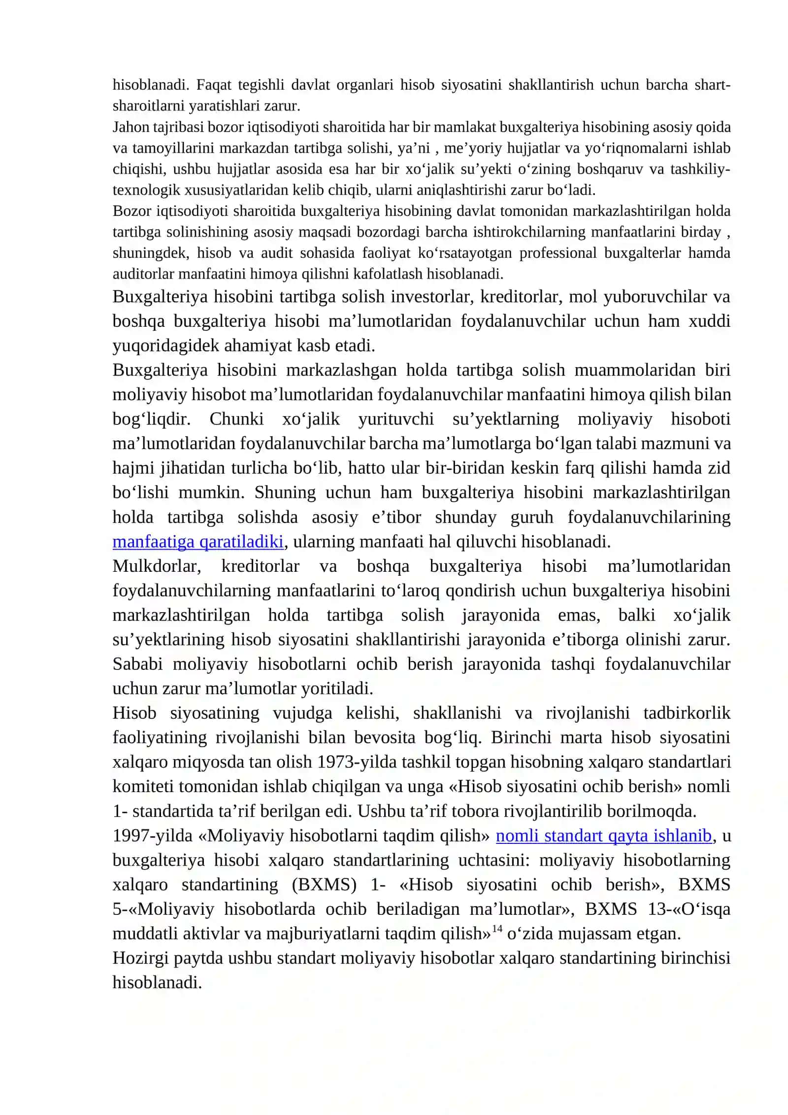 Hisob siyosatini ishlab chiqish va foydalanish tartibi 2