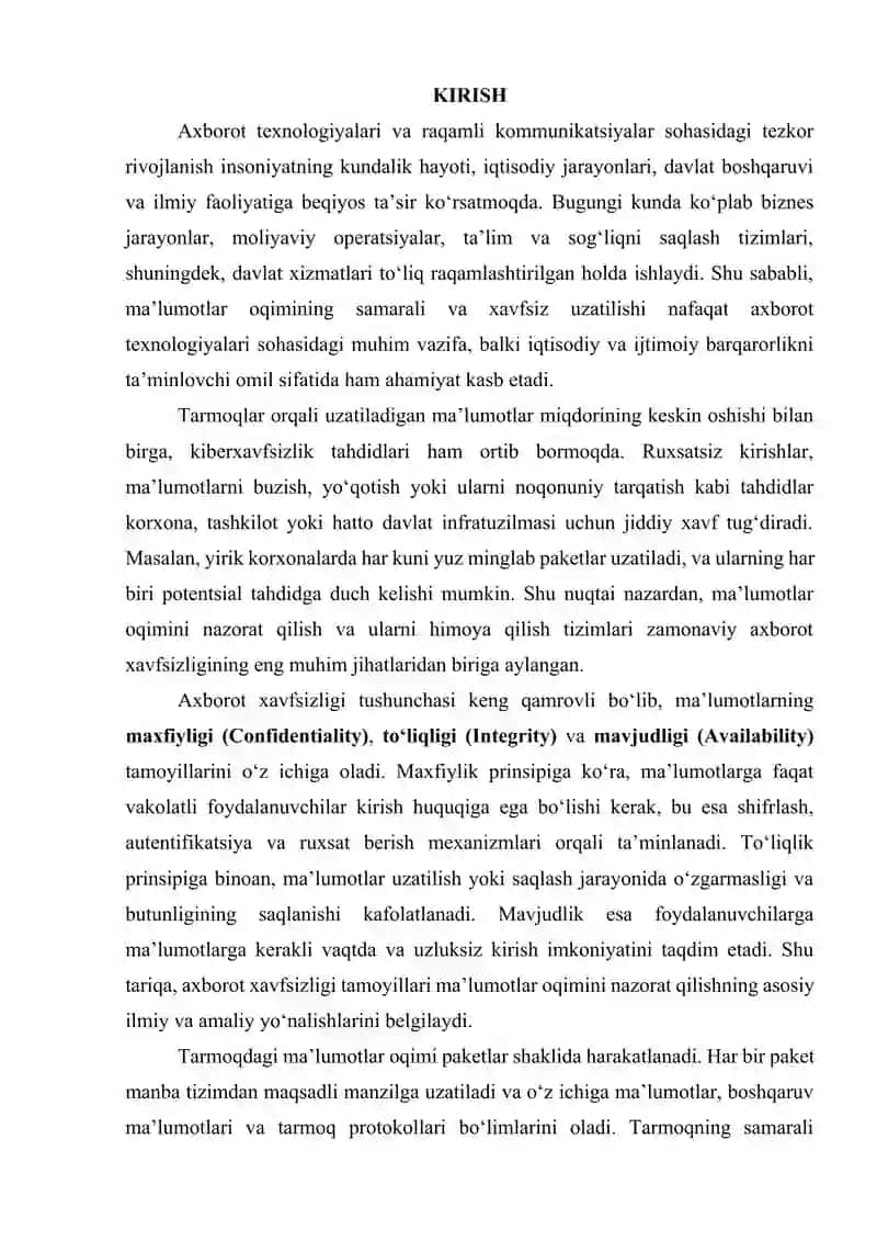 Xavfsiz axborot oqimining panjara modelida ma'lumotlar oqimini nazorat qilish 2