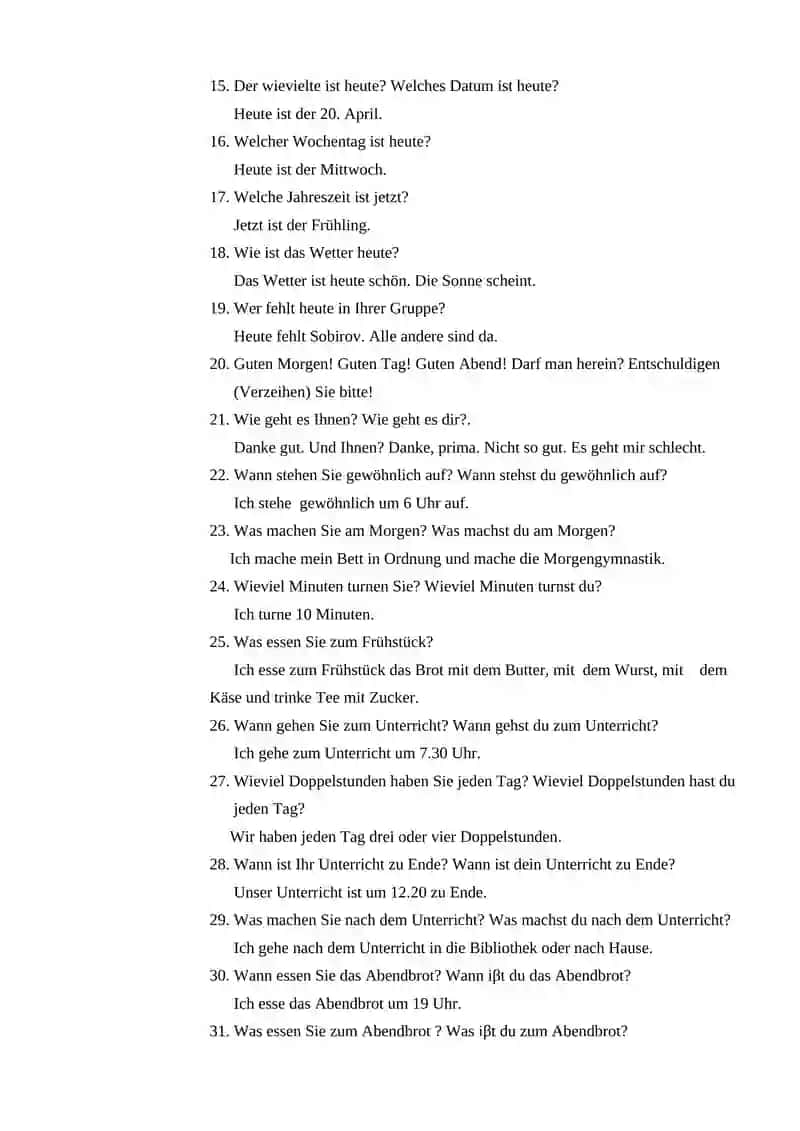 Fragen zu den Themen 2