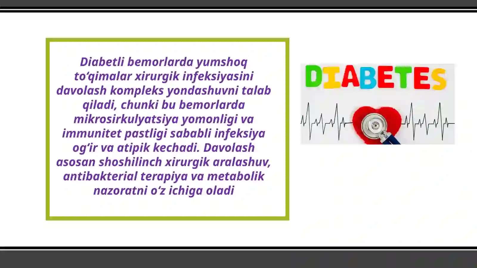 Qandli diabetli bemorlarda yumshoq to‘qimalar xirurgik infeksiyasini davolash usullari 2