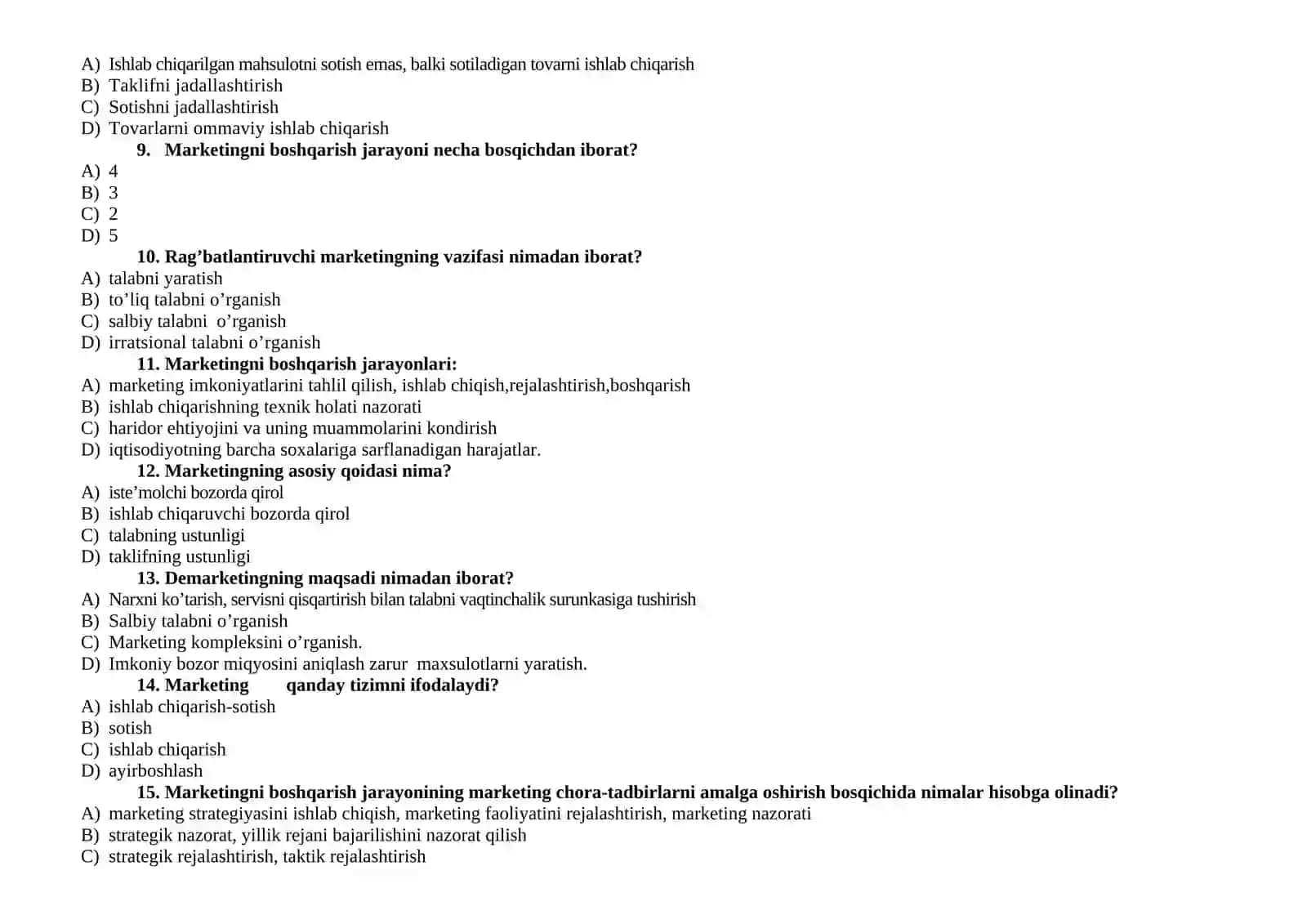 Mаrkеtingni bоshqаrish jаrаyoni bоsqichlаrini ko’rsаting 2