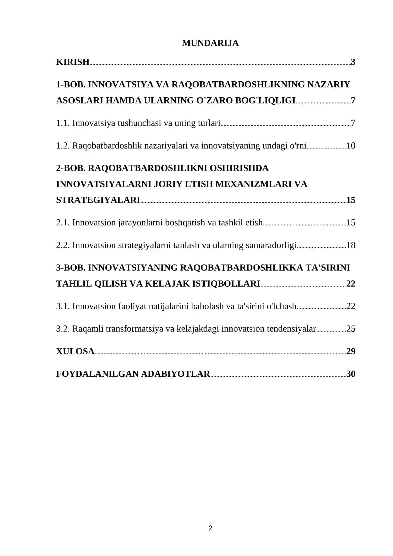 INNOVATSIYA VA RAQOBATBARDOSHLIKNING NAZARIY ASOSLARI HAMDA ULARNING O'ZARO BOG'LIQLIGI 2