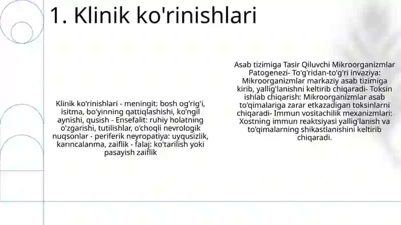 Asab Sistemasiga Tasir Qiluvchi Mikroorganizmlar Patogenezi Labaratoriya Tashxisi 2