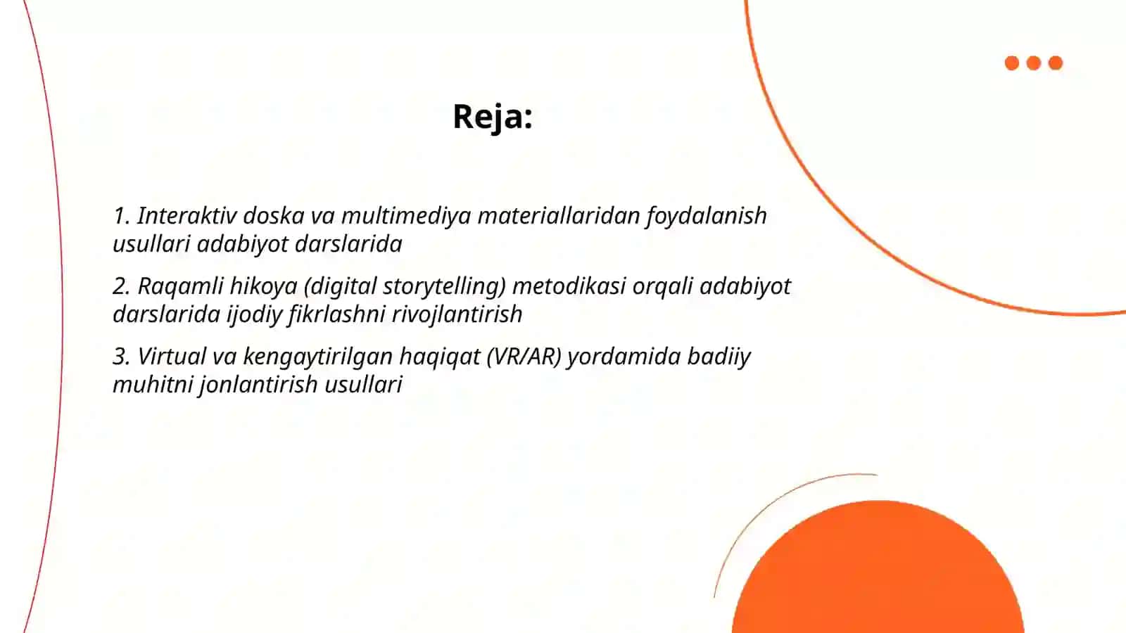 Adabiyot darslarida innovatsion texnologiyalardan foydalanish usullari Oʻzbek adabiyoti 2