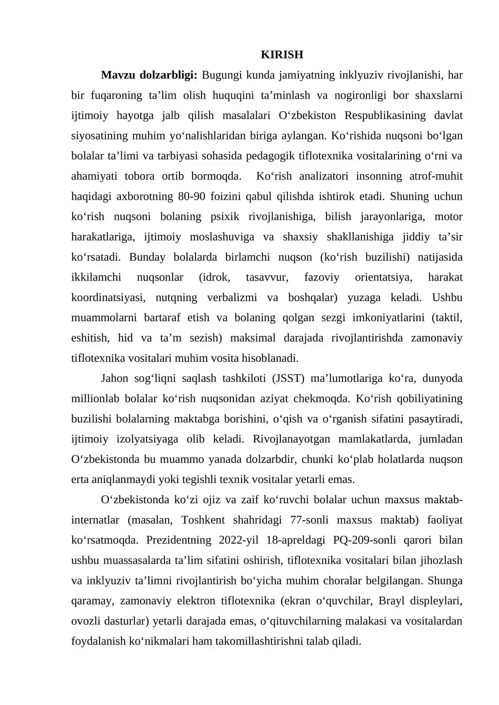 Ko‘rishida nuqsoni bo‘lgan bolalari ta'limida pedagogik tiflotexnika vositalarining ahamiyati 2