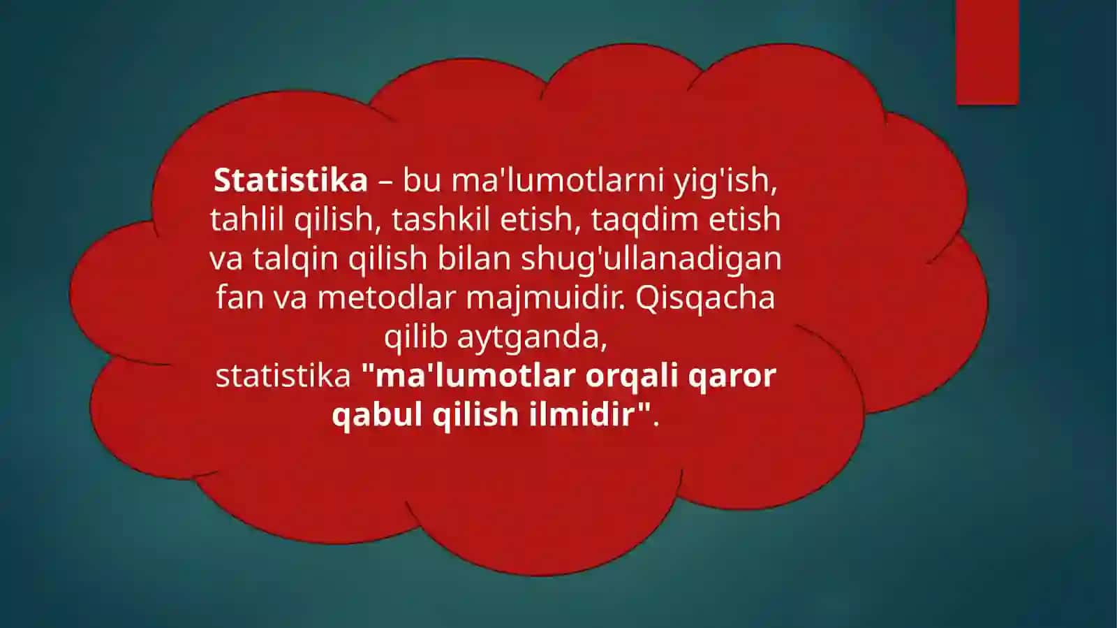 Statistikafanigakirish.Statistikma’lumotlarnito‘plash.Statistik jamlash va guruhlash 2