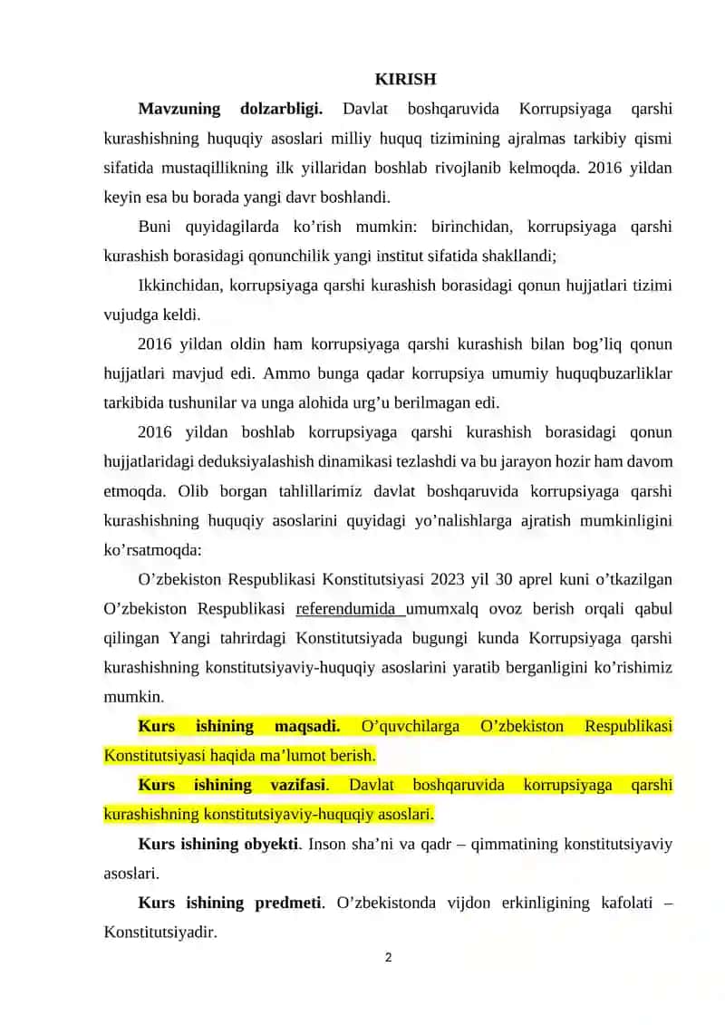 Korrupsiyaga qarshi kurashishning konstitutsiyaviy-huquqiy asoslari 2