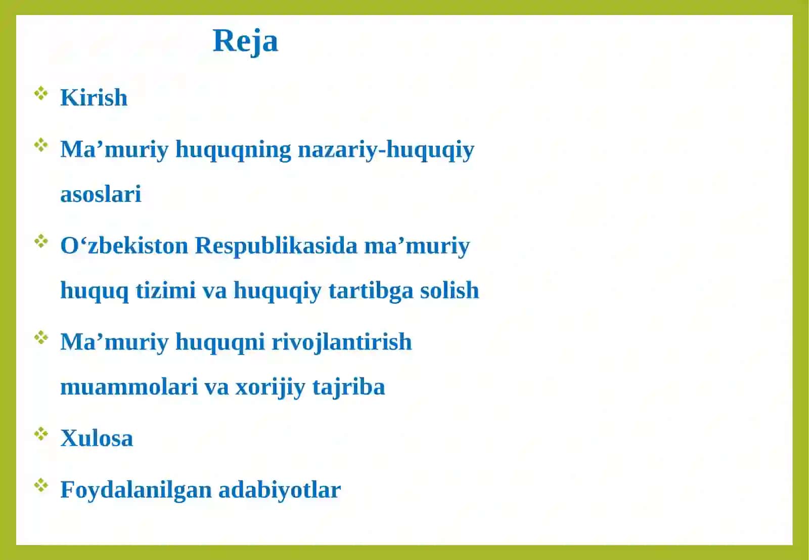 Ma’muriy huquq mustaqil huquq sohasi sifatida 2