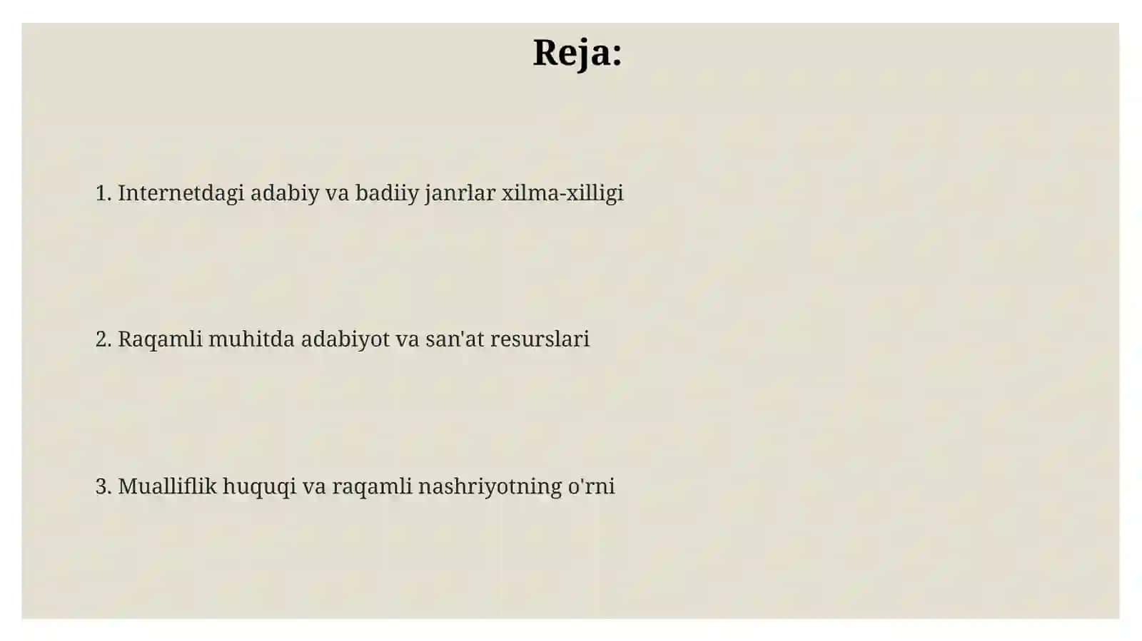Internetdagi axborot resurslarining turlari (adabiy va badiiy janrlar) 2