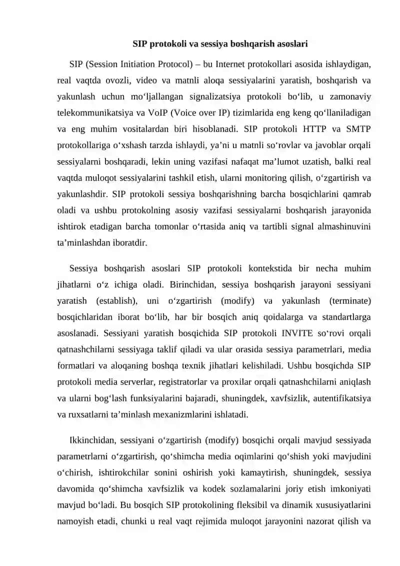 SIP signalizatsiyasi orqali sessiya boshqarish prinsiplari 2