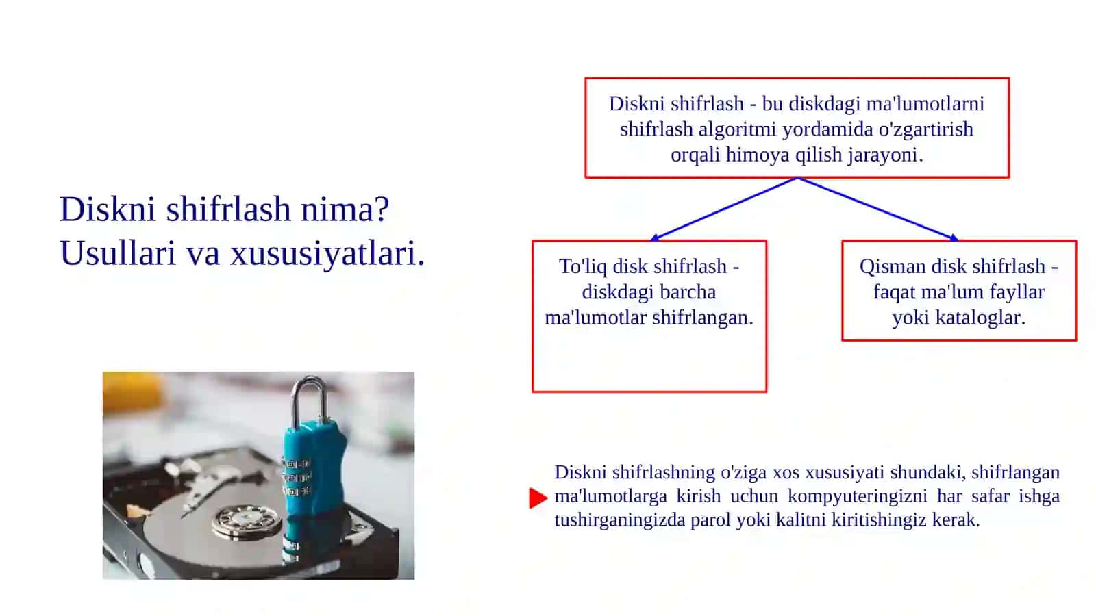 Disklarni va fayllarni shifrlash. Ma’lumotlarni xavfsiz o‘chirish usullari 2