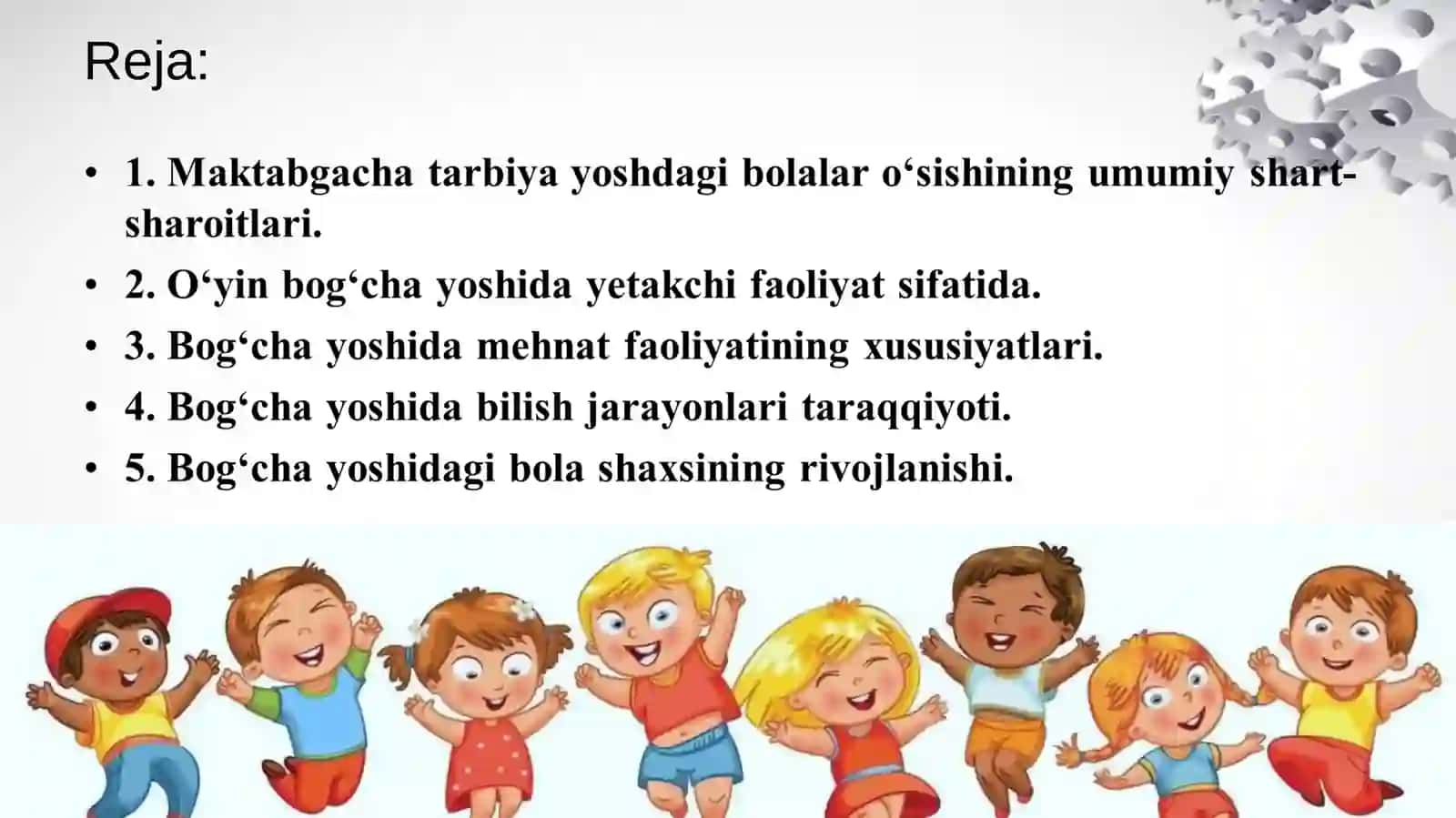 Maktabgacha yosh davrini davrlashtirish 2
