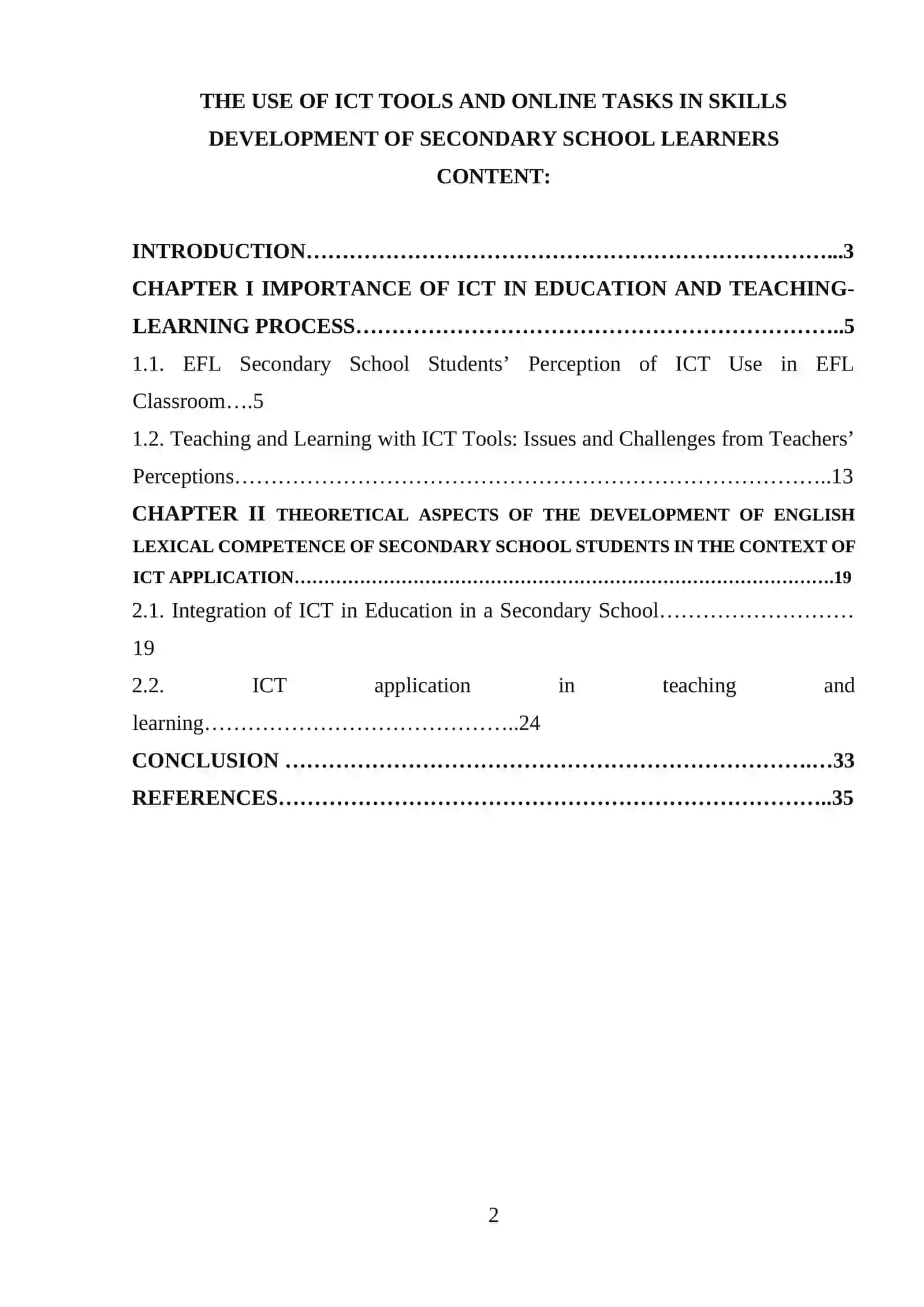 THE USE OF ICT TOOLS AND ONLINE TASKS IN SKILLS DEVELOPMENT OF SECONDARY SCHOOL LEARNERS 2