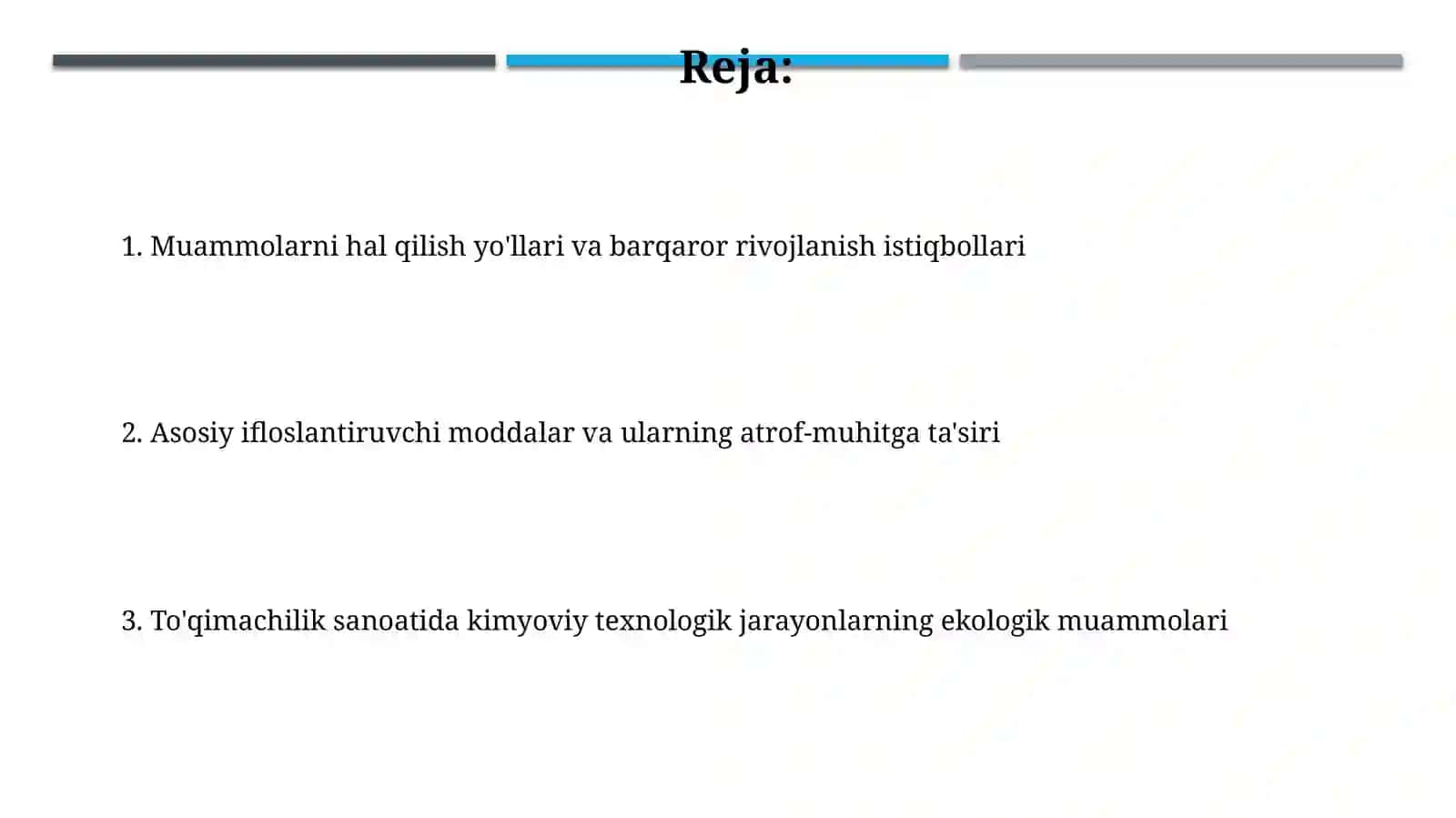 Tikuvchilik sanoatida texnologik jarayonlarni kimyolashtirishning ekologik muammolari 2