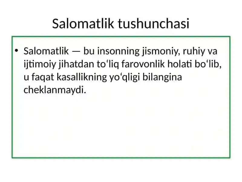 Salomatlikning biologik va ijtimoiy omillari 2