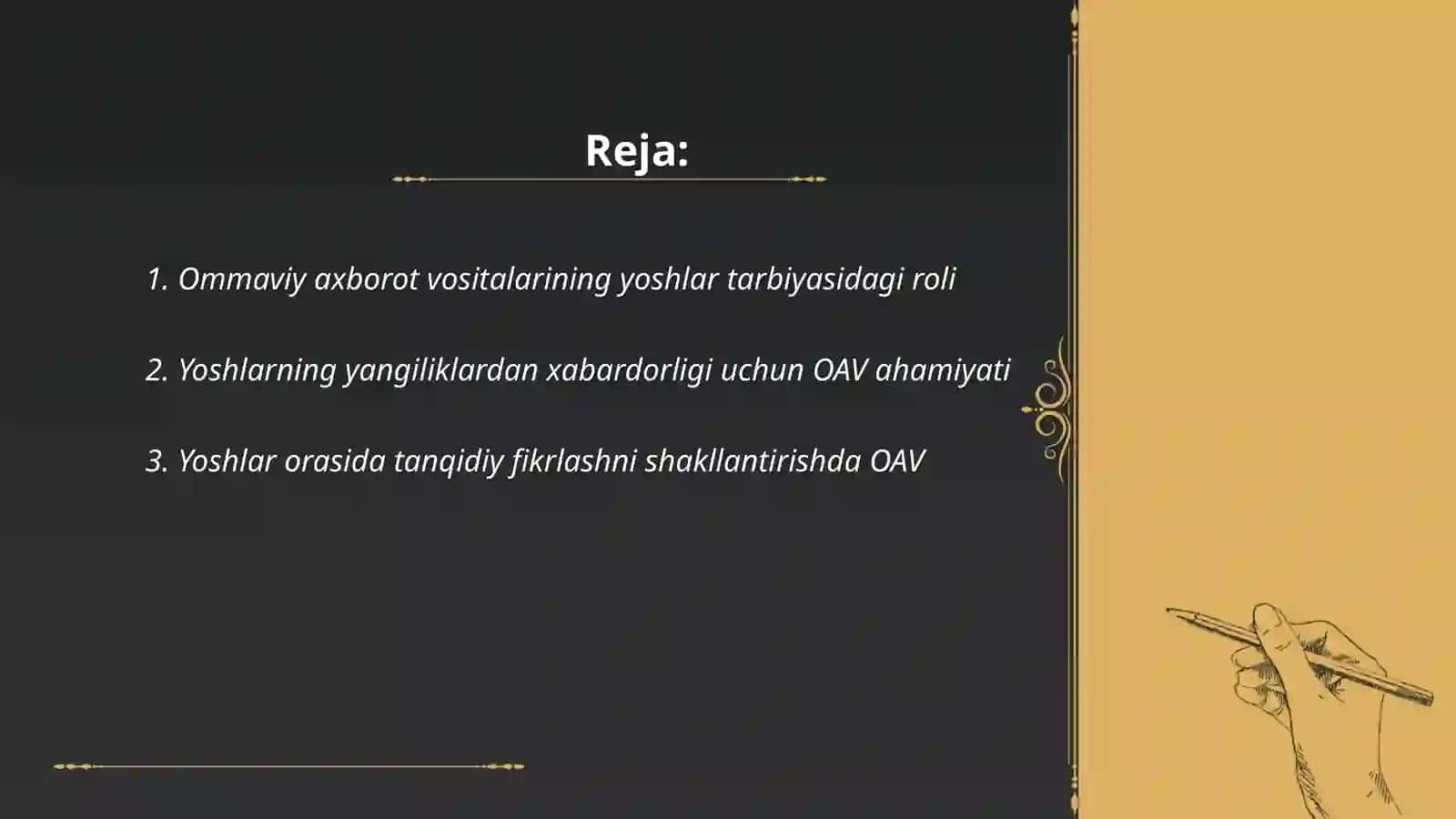 Ommaviy axborot vositalarining yoshlar tarbiyasidagi roli 2