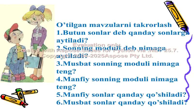 Musbat va manfiy sonlarni ko’paytirish 2