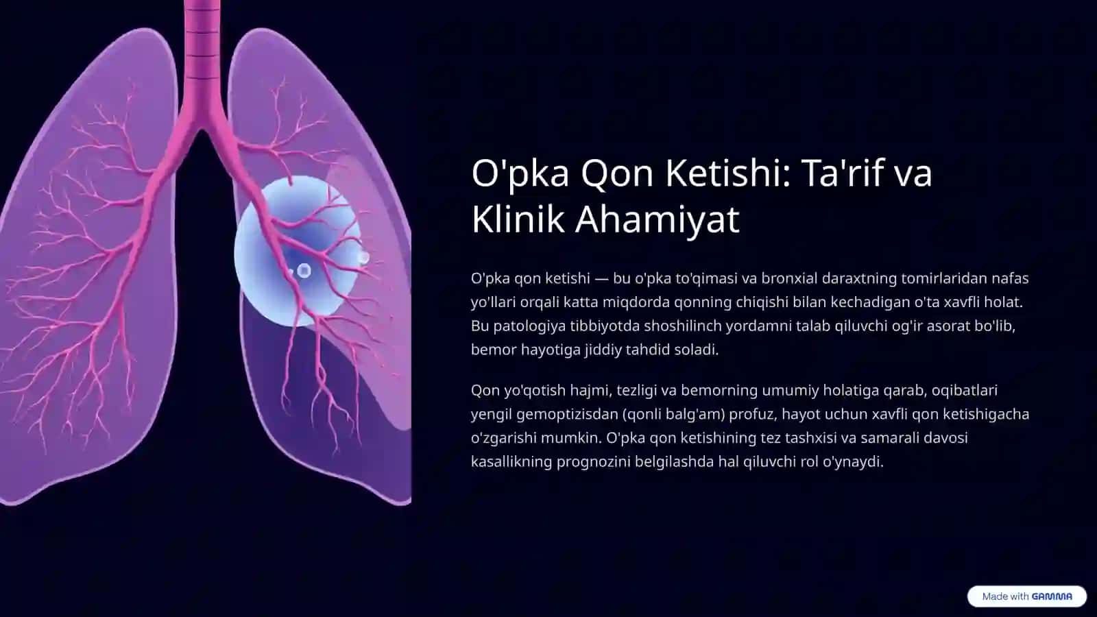 O'pka Qon Ketishi: Diagnostika va Davolash Asoslari 2