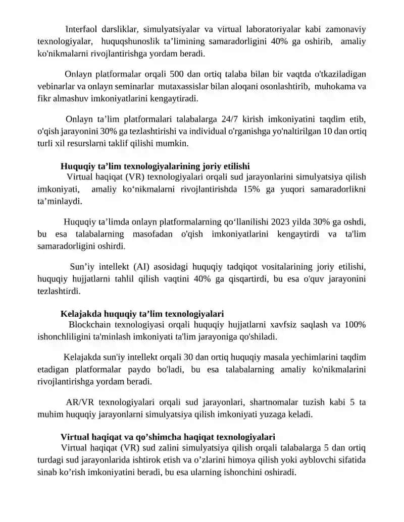 Huquqiy tarbiya texnalogiyalarni joriy etish 2