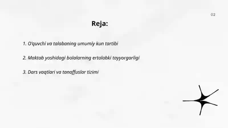 O’quvchi va talabalarning kun tartibi 2