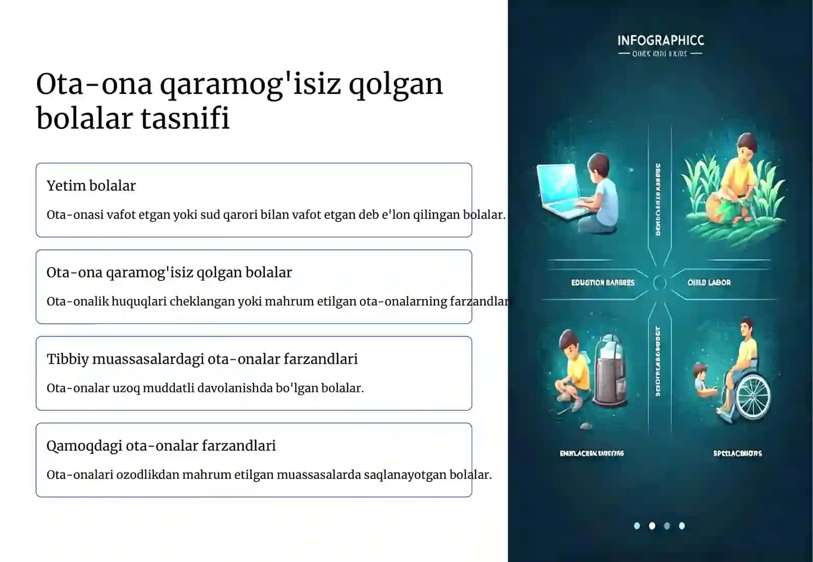 Ota-ona qaramog'isiz qolgan bolalar tasnifi 2
