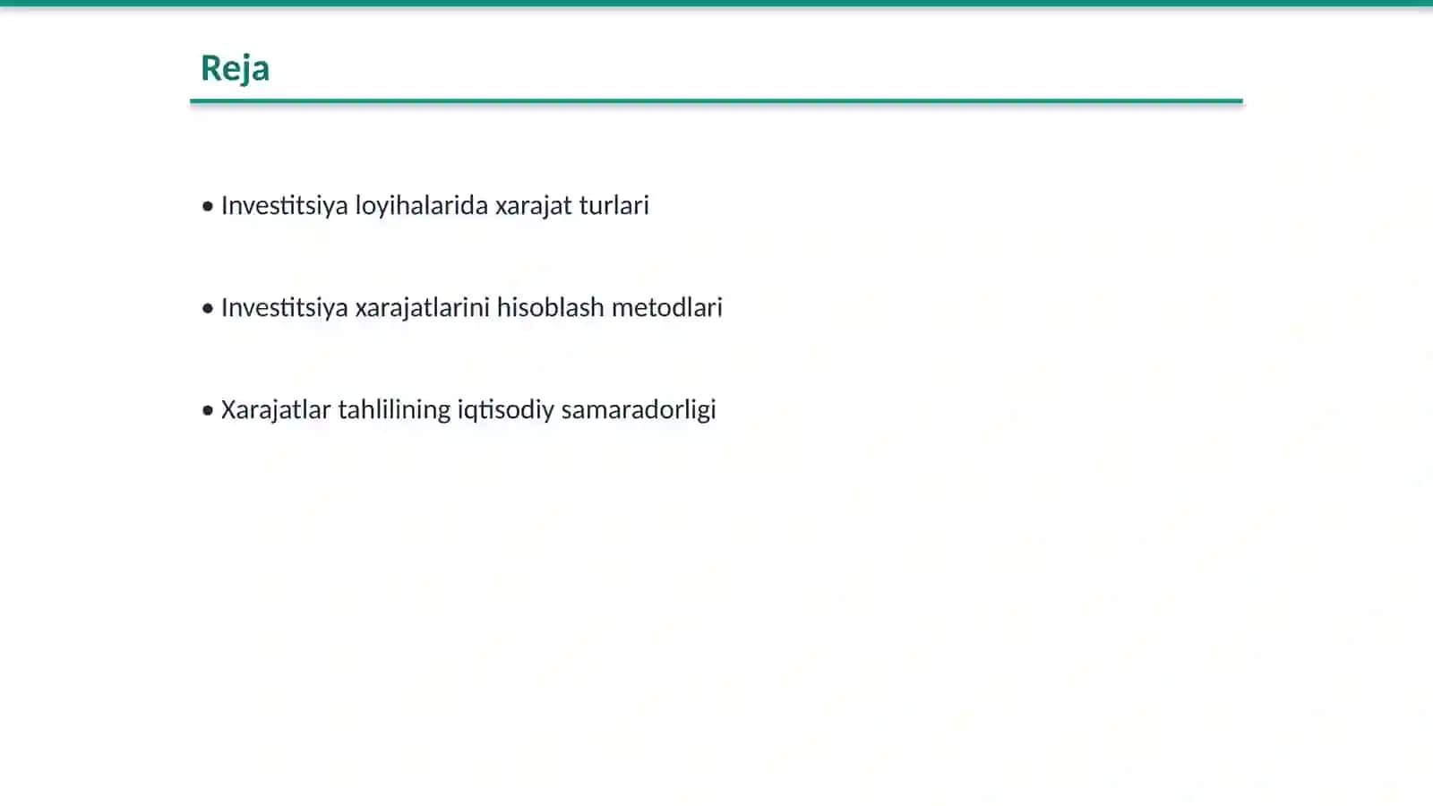 Investitsiya loyihalarida xarajatlar tahlili 2