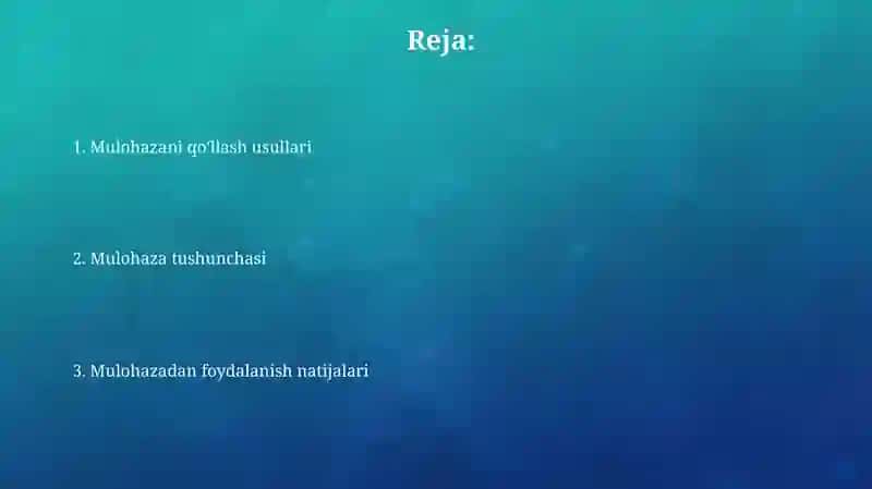 Mulohazani qo'llash usullari 2
