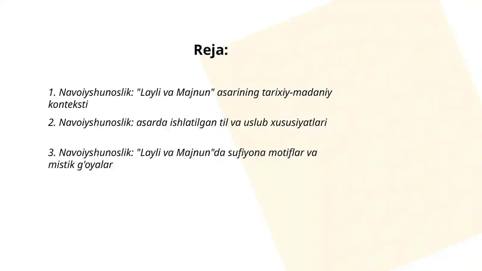 Navoiyshunoslik: "Layli va Majnun" asari bo'yicha 2