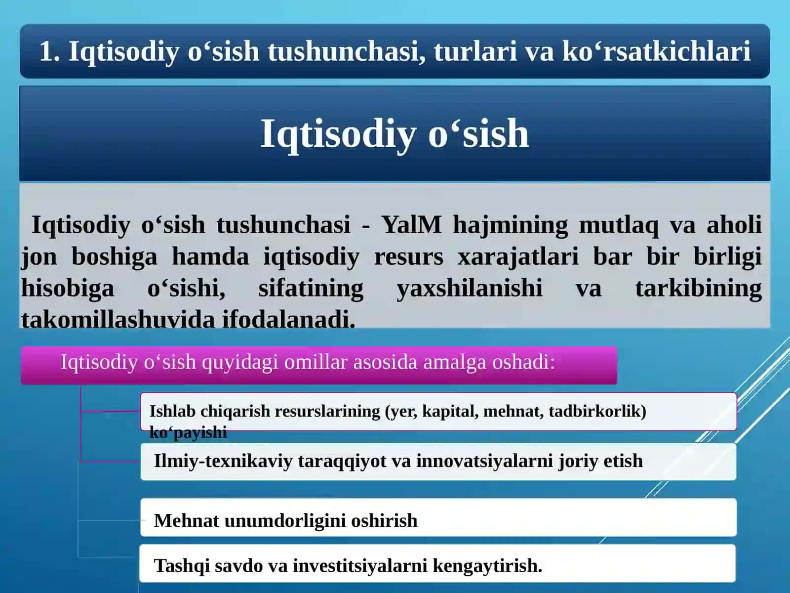 Iqtisodiyo‘sish tushunchasi va amaliyoti 2