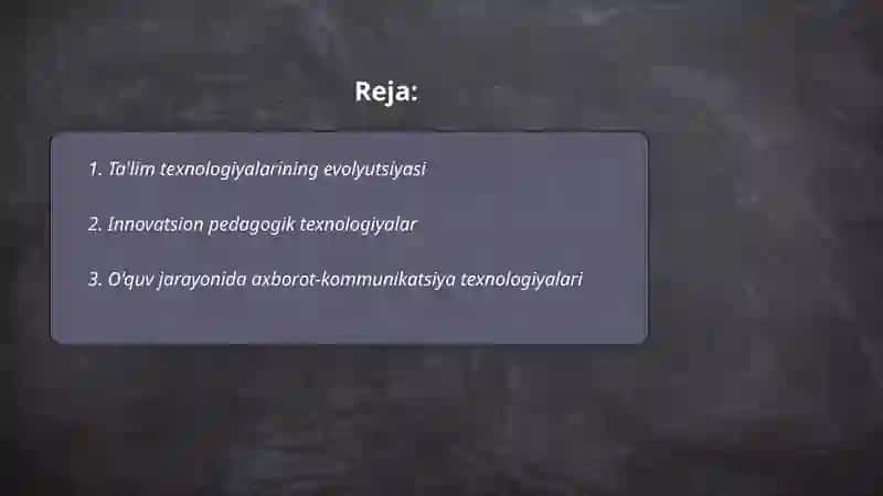 Pedagogika texnologiyalarining ilmiy asoslari 2