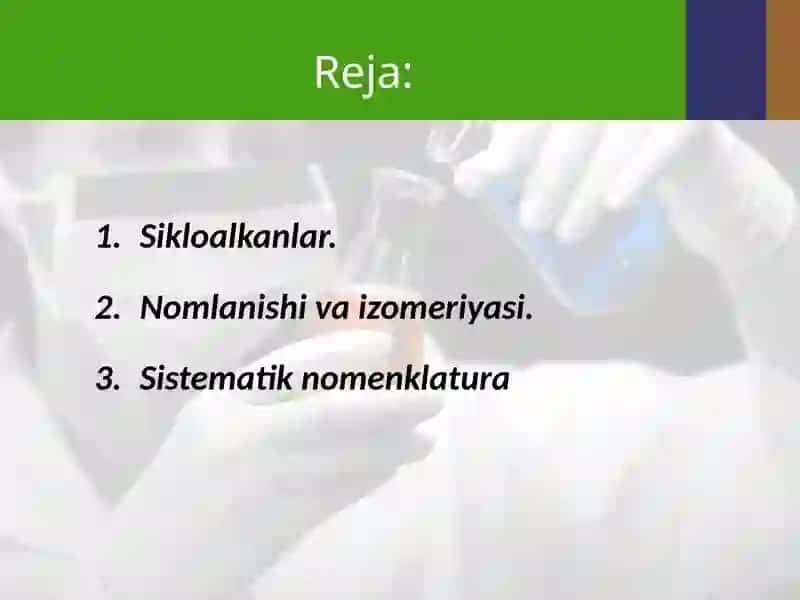 Sikloalkanlar.nomenklaturasi.Izomeriyasi.Olinishi 2