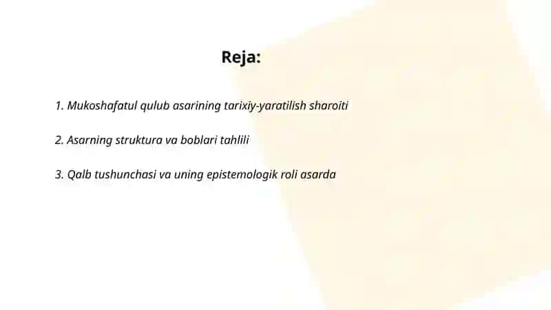 Abu Homid G'azzoliyning "Mukoshafatul qulub" asari 2