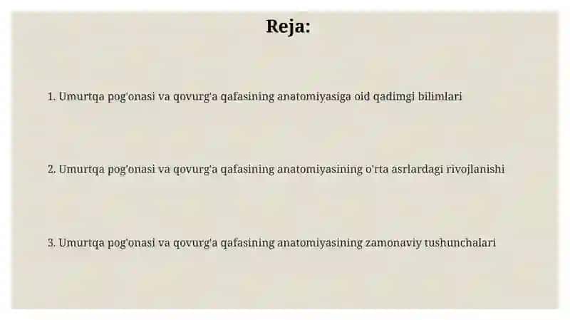Umurtqa pog'onasi va qovurg'a qafasining anatomiyasi 2