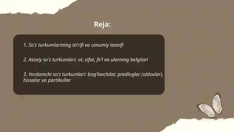 Tillarda so'z turkumlari 2