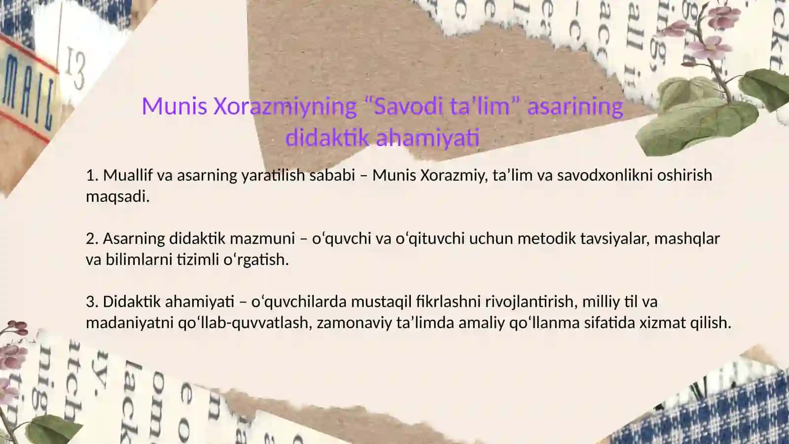 Ona tili - o'qish savodxonligi va uni o'qitish metodikasi 2