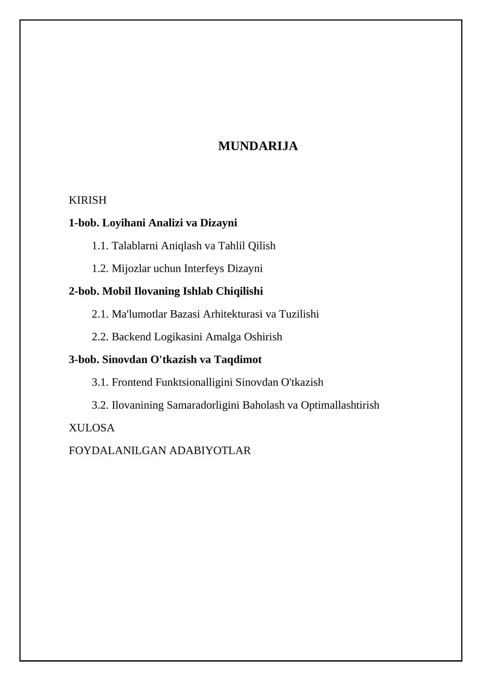 Mobil qurilmalar doʻkoni loyihasini loyihalashtirish va ishlab chiqish 2