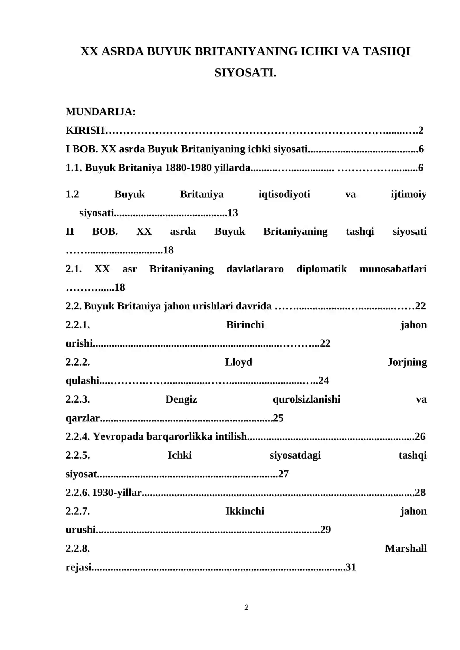 XX ASRDA BUYUK BRITANIYANING ICHKI VA TASHQI SIYOSATI 2