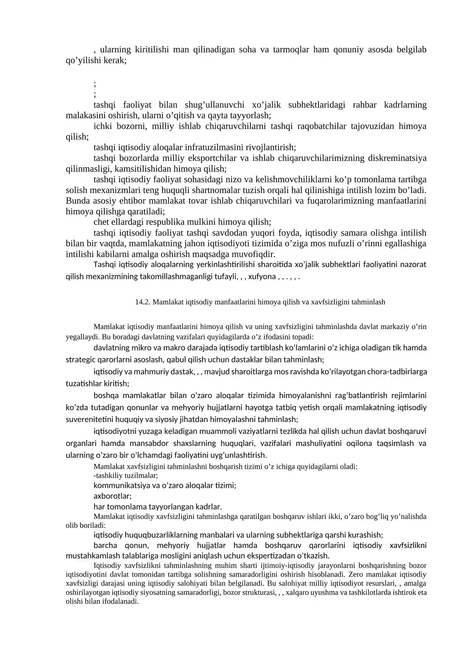MAMLAKATNING IQTISODIY XAVFSIZLIGINI TAHMINLASH 2