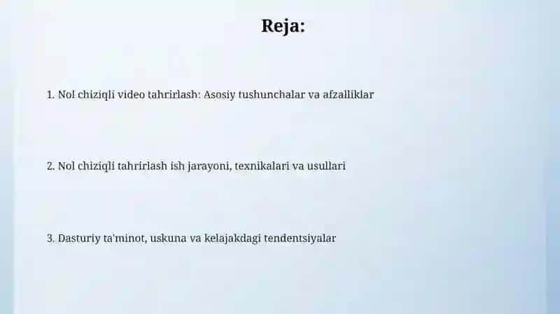 Nol chiziqli video tahrirlash 2