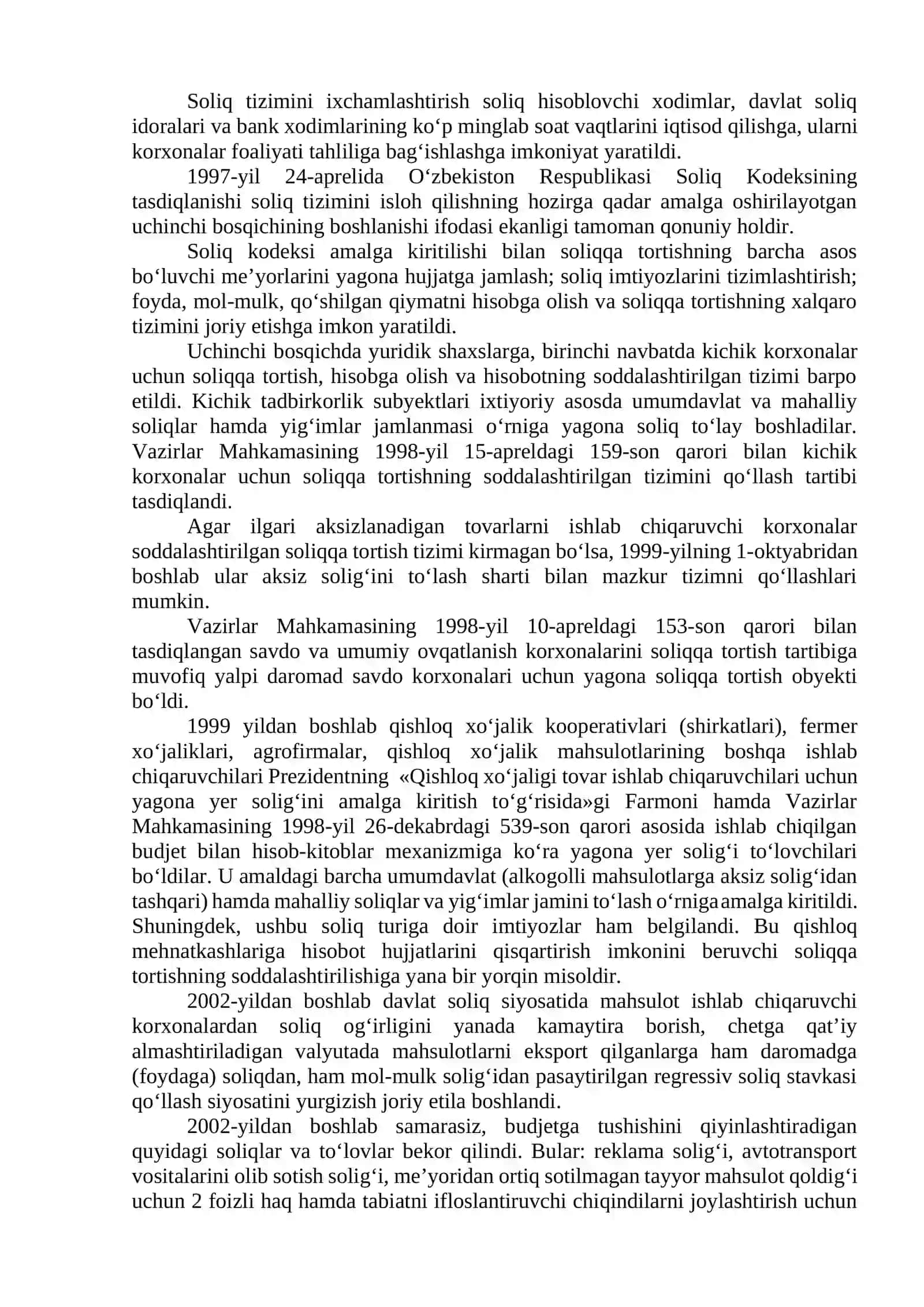 O‘ZBEKISTON RESPUBLIKASI SOLIQ TIZIMINING SHAKLLANISHI VA RIVOJLANISHI 2