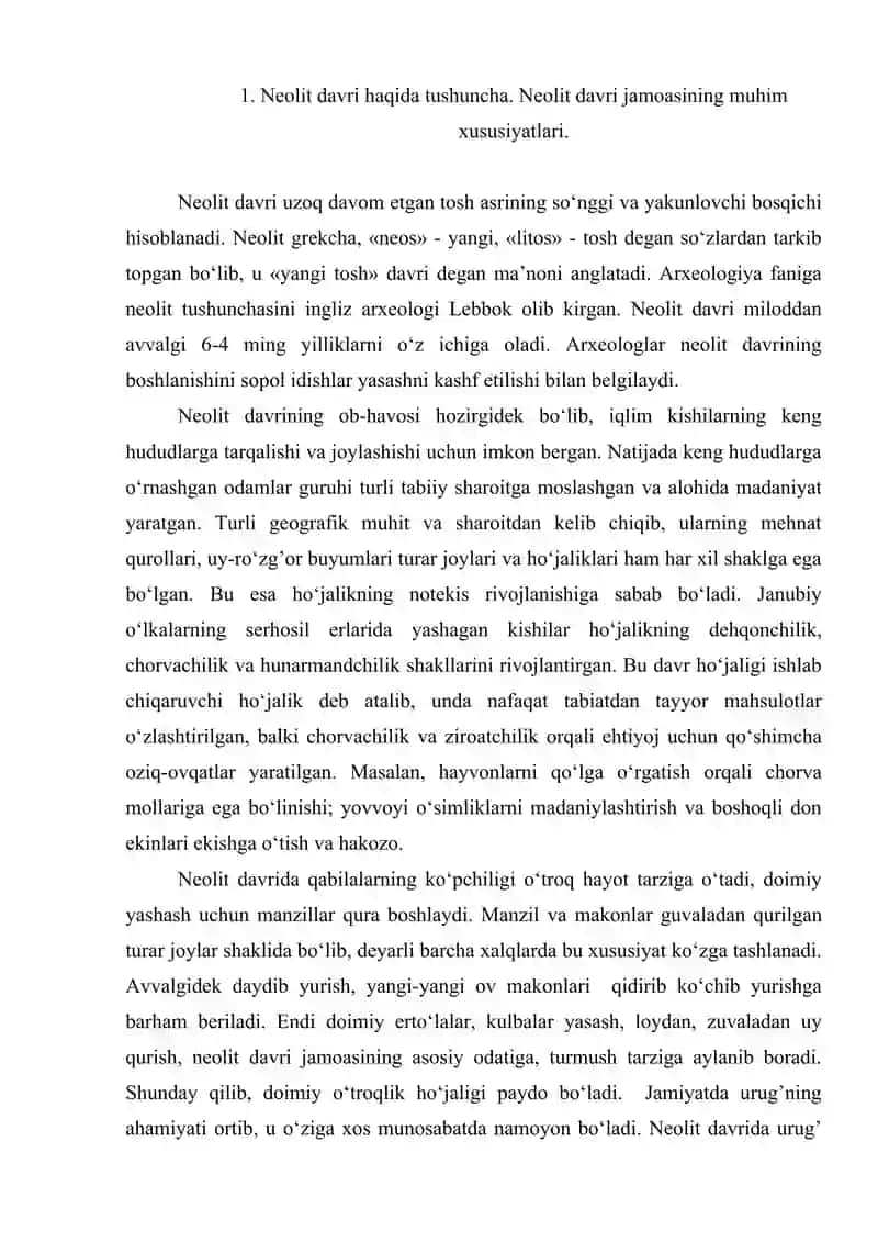 O'rta Osiyoning neolit davri ibtidoiy manzilgohlari 2