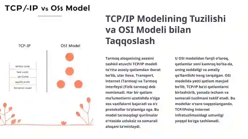 TCP/IP Modelining Tuzilishi va OSI Modeli bilan Taqqoslash 2