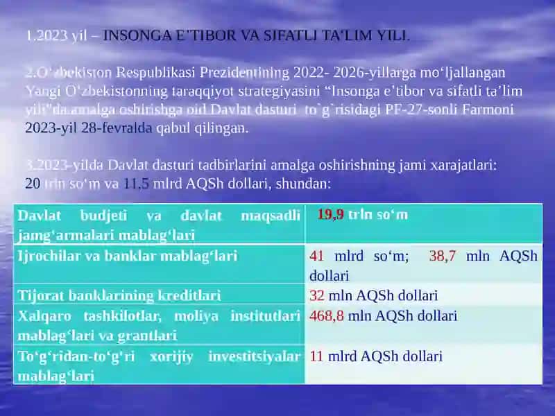 INSONGA E’TIBOR VA SIFATLI TA’LIM YILI 2