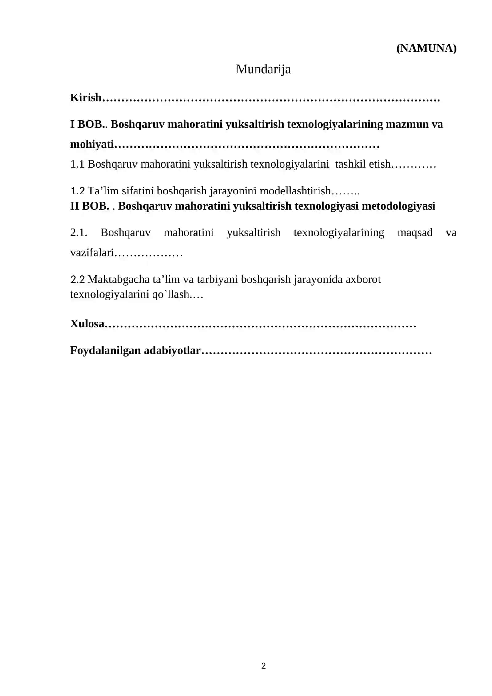 Boshqaruv mahoratini yuksaltirish texnologiyalari 2
