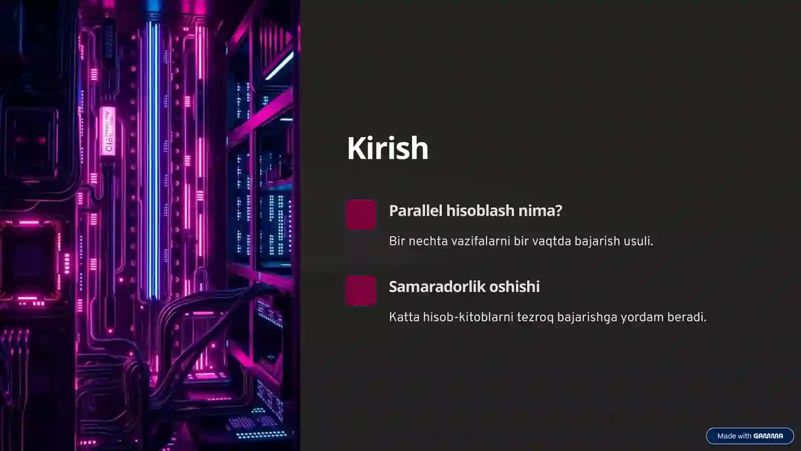 Parallel hisoblashlarga asoslangan kompyuterlar va kompyuter tizimlari 2