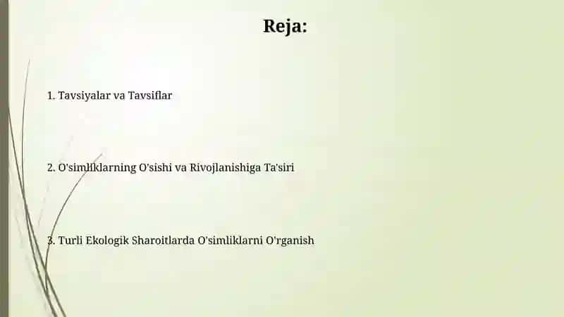 O'simliklar va ularning o'sishi va rivojlanishiga ta'sir etuvchi omillar 2