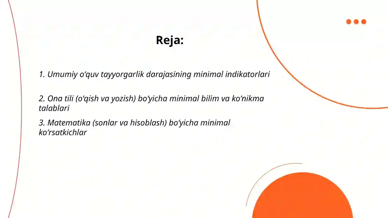 Boshlangʻich taʼlim davlat standarti mazmuni negizini belgilovchi koʻrsatkichlar 2
