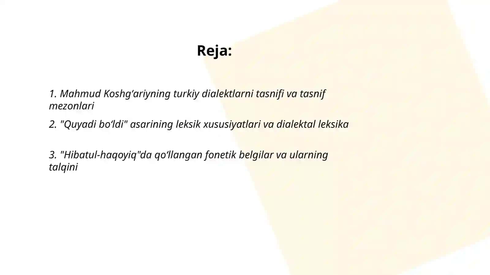 Mahmud Koshgʻariyning turkiy delektlari haqida qarashlari 2
