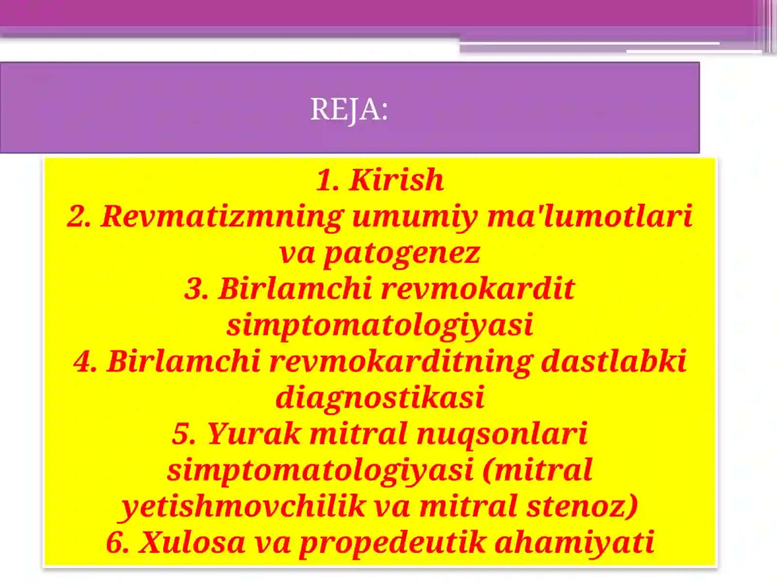 Revmatizmning umumiyma'lumotlari va patogenez 2